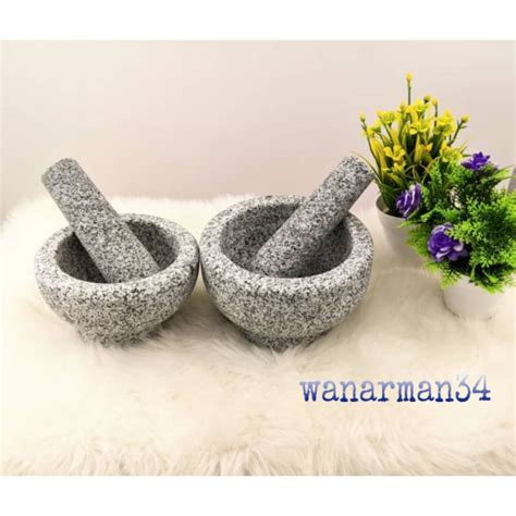 Lesung Batu Granite asli, lesung sambal belacan saiz 14cm | Shopee Malaysia