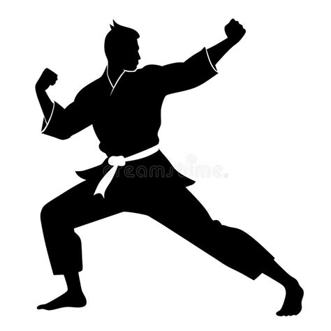 Karate Silhouette Vector Illustration Stock Illustration - Illustration ...