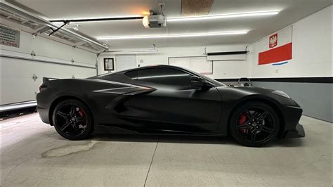 BATMOBILE Wrapping A C8 Corvette In Satin Black YouTube