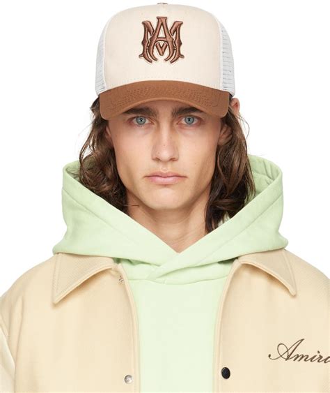 Amiri Two Tone Ma Trucker Cap In Natural For Men Lyst Uk