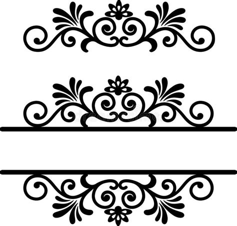 Split Frame Svg Split Monogram Frame Swirl Frame Svg Swirl Etsy Images