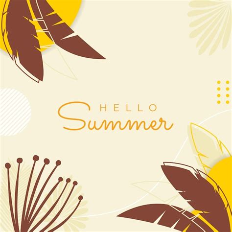 Premium Vector Summer Social Media Banner With Flowers And Tropical Summer Leaf Instagram