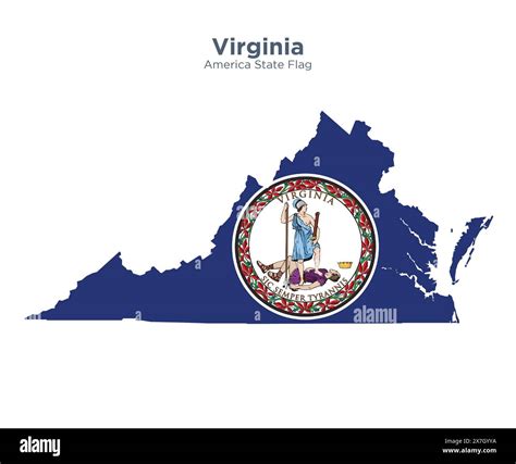 Virginia Flag And Map Flags Of The U S States And Territories