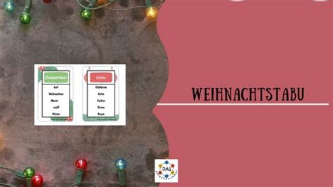 Weihnachtstabu Tabu Spiel Spiele Weihnachten