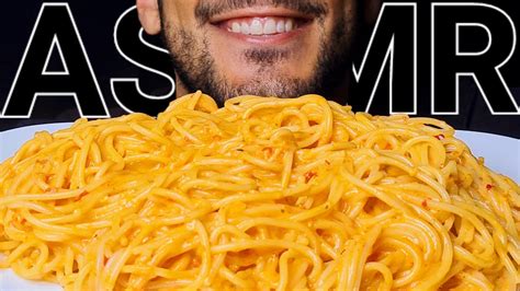 ASMR SPAGHETTI PESTO CALABRESE PASTA EATING SOUNDS NO TALKING MUKBANG