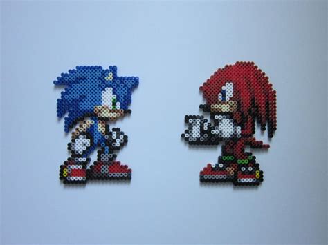 Sonic And Knuckles By Bitbeadsstudio On Deviantart Bead Sprite