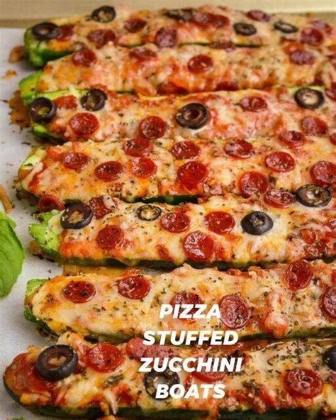 Pizza Stuffed Zucchini Boats