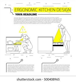 Infographics Ergonomics Kitchen Design Vector Illustration Stock Vector (Royalty Free) 500408965 ...