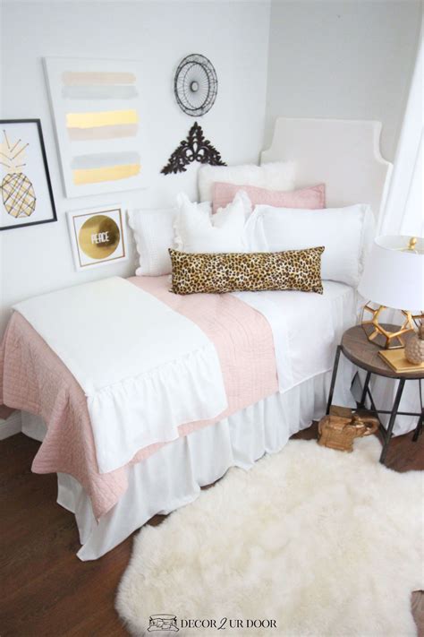 Blush Pink Dorm Room Ideas And Inspiration Dorm Bedding Sets Cool