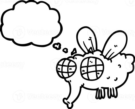 Hand Drawn Thought Bubble Cartoon Fly Icon 40744249 Png