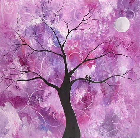 Love Tree Purple Painting By Wendy Smith Love Tree Purple Fine Art