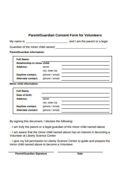 Free Sample Parental Consent Forms In Pdf Ms Word