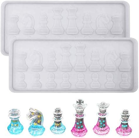 Amazon De Finegood Er Pack Harzgie Formen Silikon Schach Resin Mold