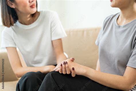 Relationship Time Of Lesbian Couple Same Sex Marriage Embracing And