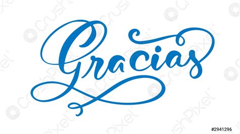 Modern Brush Calligraphy Gracias Hand Written Lettering Thank You In