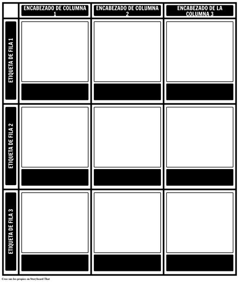 Plantilla De Gráfico 3x3 Storyboard Por Es Examples