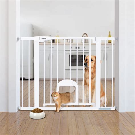 Babelio Baby Gate With Adjustable Cat Door 29 43 Auto Close Durable