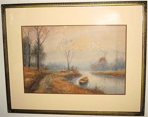 Japanese Watercolor Painting of a Landscape from dynastycollections on ...