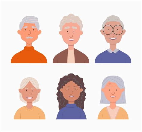 A Group Of Elderly People Men And Women Of Old Age Vector Art