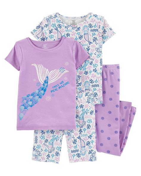 Pijama Longo Infantil Pe As Sereia Lil S Carter S Carter S Oficial