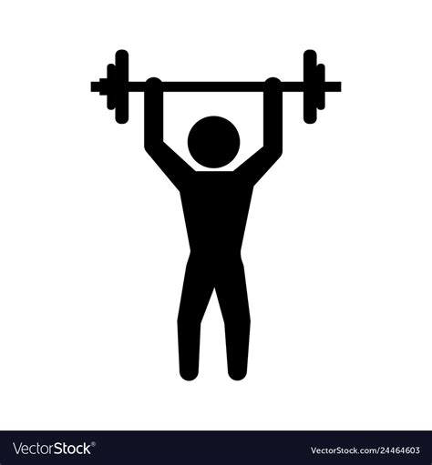 Man silhouette weight lifting Royalty Free Vector Image