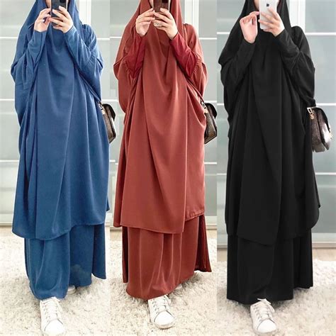 15 Colors Eid Hooded Muslim Women Hijab Dress Prayer Garment Islamic