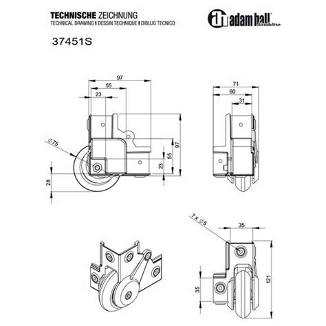 Adam Hall Recessed Corner Castor Thomann United Kingdom