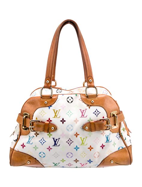 Louis Vuitton X Takashi Murakami Monogram Multicolore Claudia White Handle Bags Handbags