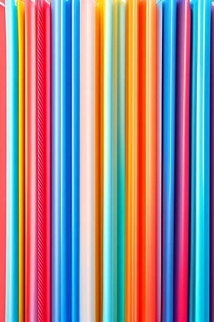 Premium Ai Image Colorful Plastic Drinking Straws Isolated On A White