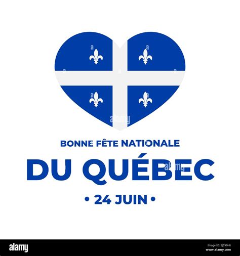 Happy Quebec Day Typography Poster In French Canadian National Holiday