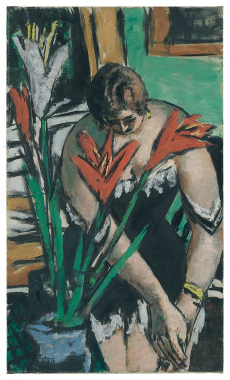 Max Beckmann Frau Bei Der Toilette Mit Roten Und Weissen Lilien Woman