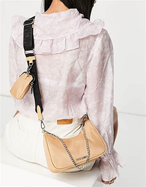 Steve Madden Bvital Cross Body With Chain Strap In Beige Asos