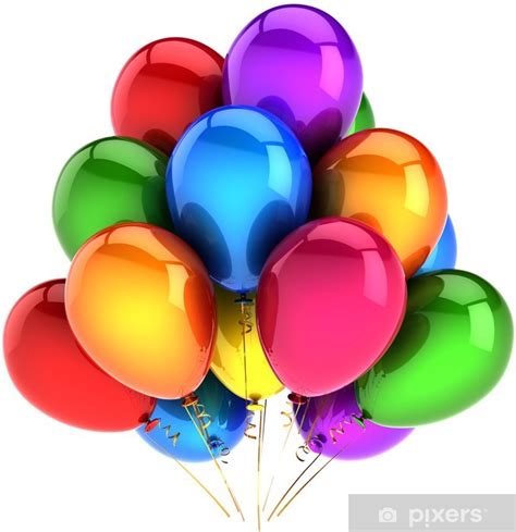 Sticker Balloons Birthday Party Decoration Multicolored As Rainbow