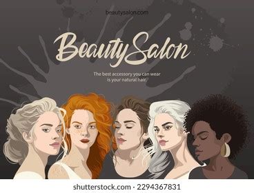 Group Portrait Five Beautiful Girls Various Stock Vector (Royalty Free ...