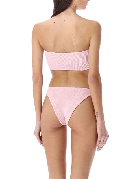 Reina Olga Ausilia Crinkle Lux Bikini Set In Pink Modesens