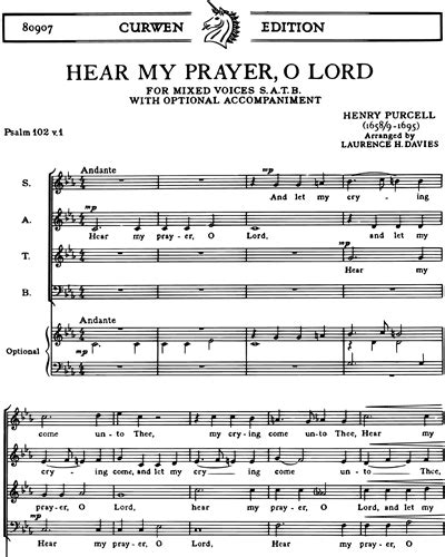 Hear My Prayer O Lord Sheet Music By Henry Purcell Nkoda Free 7