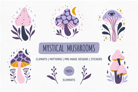 Mystical Mushrooms Graphic by alenakoval_art · Creative Fabrica