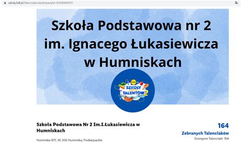 Podaruj Talenciaki Naszej Szkole Szko A Podstawowa Nr W Humniskach