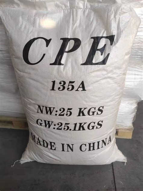 White Powder Cpe Chlorinated Polyethylene 135a For Large Pipe Fittings