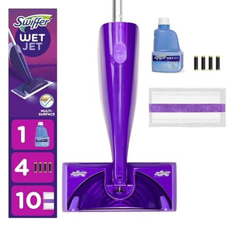 Swiffer Kit de balai pulvérisateur WetJet comprend 1 balai serpillère