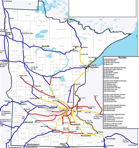 Free Minnesota Railroad Map And The 8 Major Railroads In Minnesota