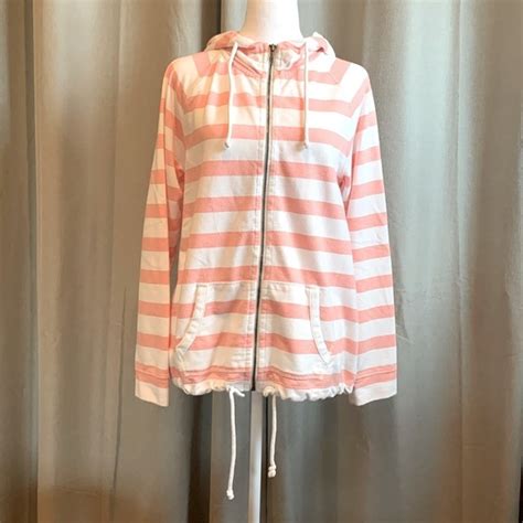 Sonoma Tops Nwot Sonoma Striped Full Zip Hoodie Size Medium Poshmark