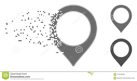 Icono De Semitono Fracturado Del Marcador Del Mapa Del Pixel