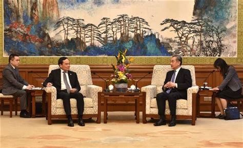 Entrevue entre le vice PM Trân Luu Quang et le ministre chinois des