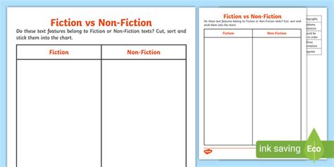 Fiction And Non Fiction Worksheets Pdf Primary Resource