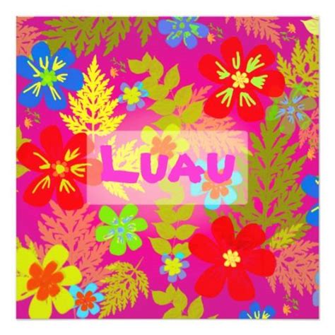 Pixdezines Hawaiian Jungle Diy Background Color Invitation Zazzle