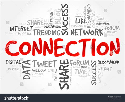 Connection Word Cloud Business Concept Stock Vector Royalty Free