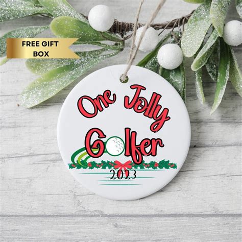 Golfer Christmas Ornament Personalized Golfing Ornament For Golfer One Jolly Golfer T For