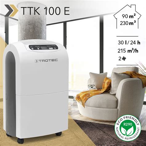 Deumidificatore Comfort TTK 100 E 30 Litri Di Potenza Di