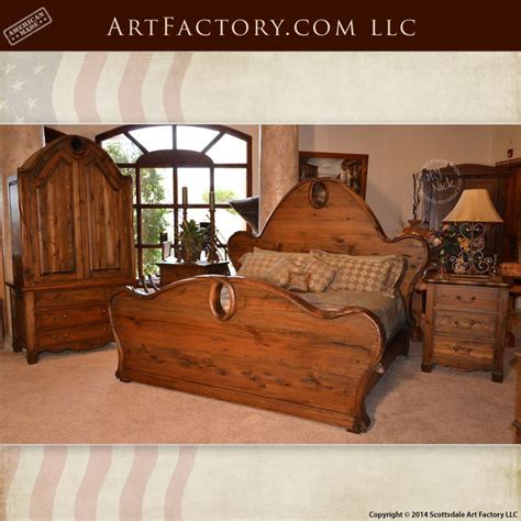 Art Nouveau Style Bedroom Set: Matching Bed, Armoire, And Nightstands